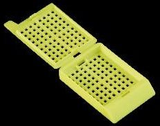Биопсийные кассеты, с крышкой, маленькие квадратные ячейки, желтые (500\2000)